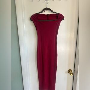 Elegant Burgundy Women's Dress